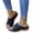 Black, variant on Womens Slide Sandals Arch Support Flower Graphic Platform Open Toe Cork Footbed Flat Sandals Slip-On Soft Adjustable Buckle Slippers for Vacation