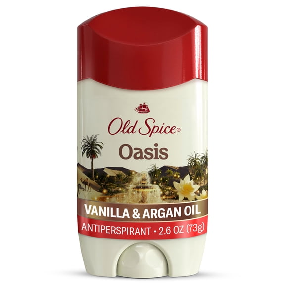 Old Spice Deodorant for Men, Antiperspirant, Oasis-Vanilla Argan Oil, 24/7 Sweat Protection, 2.6 oz