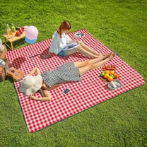 Three Donkeys Foldable Outdoor Picnic & Beach Blanket - Waterproof, Machine Washable, Extra Large 80" x 80"