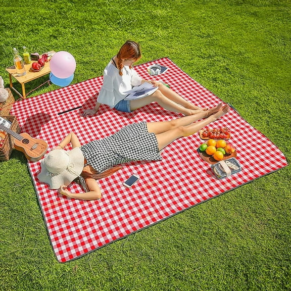 Three Donkeys Foldable Outdoor Picnic & Beach Blanket - Waterproof, Machine Washable, Extra Large 80" x 80"