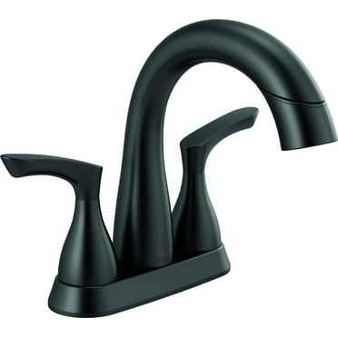 Delta Faucet Two Handle Centerset Bathroom Faucet, Black