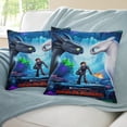 thumbnail image 3 of Cómo Entrenar a Tu Dragón Fundas de almohada de terciopelo con tema, regalos de funda de almohada, decoración para el hogar, cojín de lanzar, regalo de cumpleaños para fans y parejas. 45cm x 45cm., 3 of 6