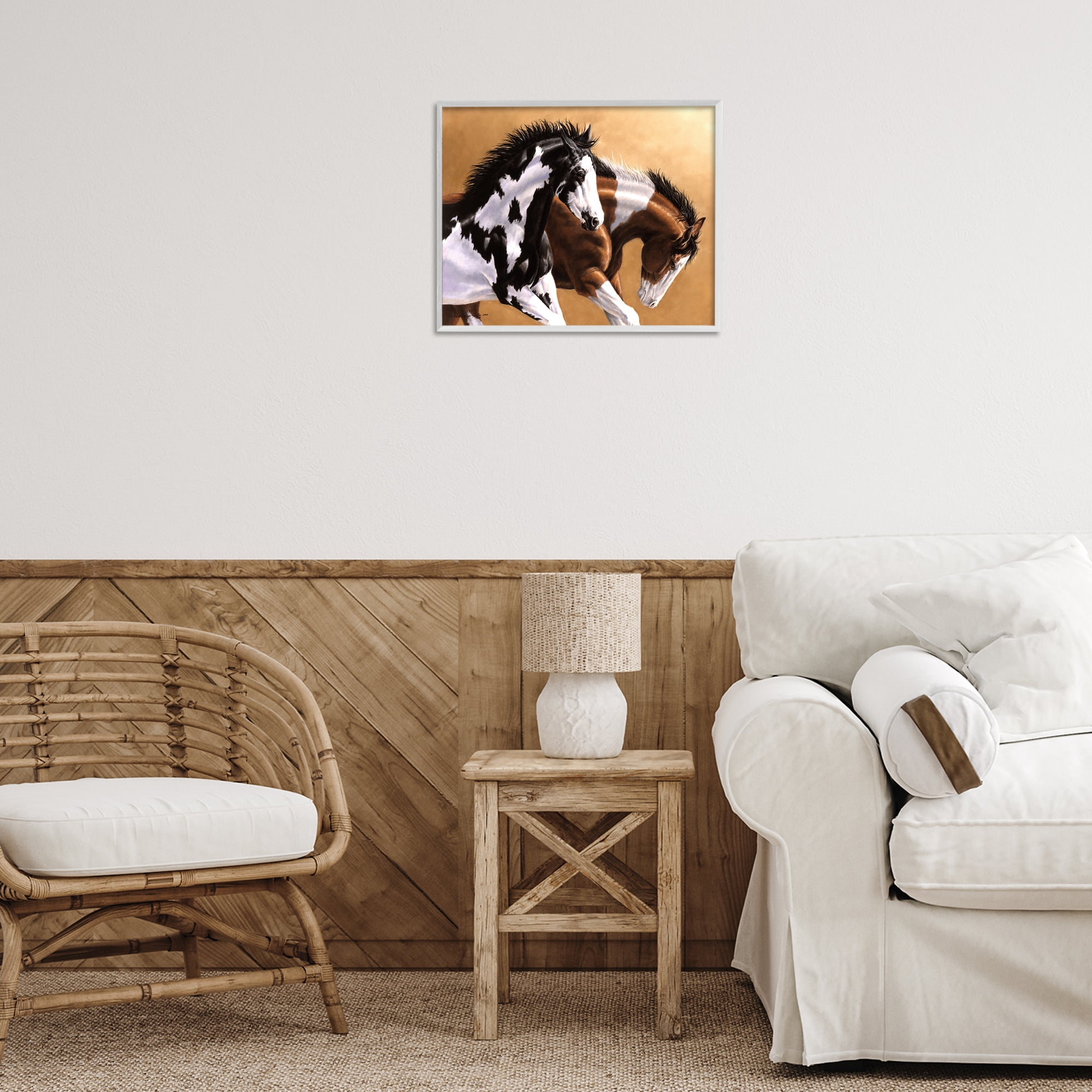 Stupell Industries Wild & Free Mares Animals & Insects Painting White Framed Art Print Wall Art, 20 x 16