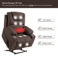thumbnail image 5 of JUUXO Oversized Lift Chair Lay Flat 74.2" Length, Large Power Lift Recliner for Elderly, Extra Wide Heated Massage Chair for Big and Tall in 25" Seat Width, 400 lbs, 5 of 9