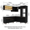 thumbnail image 3 of Madesa Gabinete de Cocina Integral Completa de Esquinero 402 cm Reims Negro 01, 3 of 8