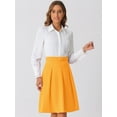 thumbnail image 2 of DARING DIVA Women's Belted Waist Pleated Skater Short Skirts L Yellow, 2 of 6