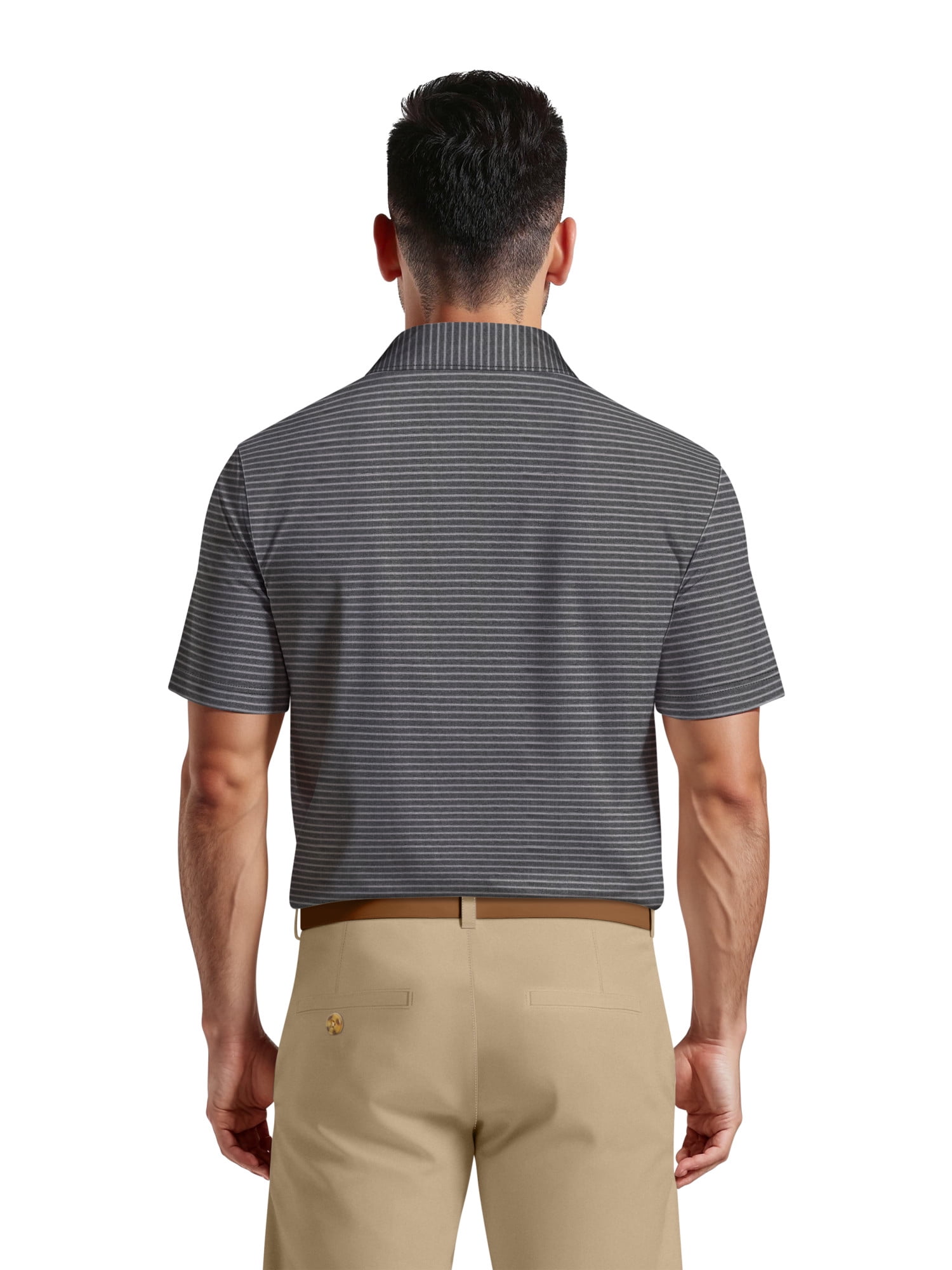 Ben Hogan Men's & Big Men's Performance Heather Stripe Short Sleeve Golf Polo Shirt, Sizes S-5XL