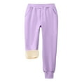 thumbnail image 4 of CQONEPT Cargo Pants for Girls Wide Leg Athletic Jogging Pant Stretchy Baggy Active Joggers with Multi Pockets Purple 12 Years, 4 of 7