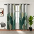thumbnail image 5 of Pbobriich Green Leaves Blackout Curtains,Farmhouse Abstract Window Curtain for Bedroom 52x96 Inch Set 2 Panels, 5 of 6