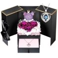 thumbnail image 1 of Regalo de rosas preservadas AddWel Forever Real Purple con collar, 1 of 6