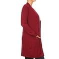 thumbnail image 2 of Women's Plus Size Casual Loose Fit Long Sleeve Midi Cardigan, 2 of 5