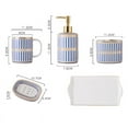 thumbnail image 3 of Heavenly Designs Watson Bathroom Accessories - Blue and White Porcelain Set - Adult, 3 of 5