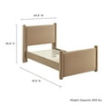 thumbnail image 4 of Platform Bed Frame, Twin, Gray, Velvet, Hotel Bedroom, Modern Contemporary, HB38140, 4 of 9