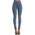 thumbnail image 1 of Women\'s High Waist Fit Jeans Women\'s Elastic Fit Jeans Suitable For Casual And Daily WearBlueS, 1 of 2