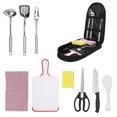 thumbnail image 4 of Juego de 9 piezas de utensilios de cocina para exteriores, bolsa de Picnic multifuncional de acero inoxidable, herramienta para barbacoa, 4 of 10