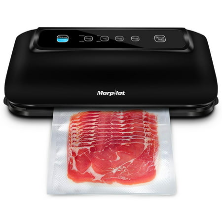 Morpilot Vacuum Sealer with Built-in Roll Storage & Cutter, Automatic Food Saver Vacuum Sealer Machine, Starter Bags, Hose, Dry & Moist Food Modes, LED Indicator Lights, FDA (Best Food Vacuum Sealer For The Money)