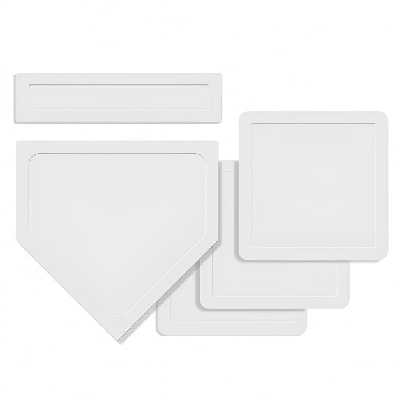 BESTSKY Rubber Baseball Bases with Home Plate and Pitcher's Rubber Set