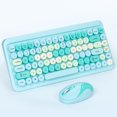 thumbnail image 3 of Combo Clavier et Souris WL, Émetteur USB 2,4G, Ensemble Clavier et Souris, Clavier Rétro à Touches Rondes avec Souris Réglable 1000 DPI 1200 DPI 1600 DPI, 3 of 7