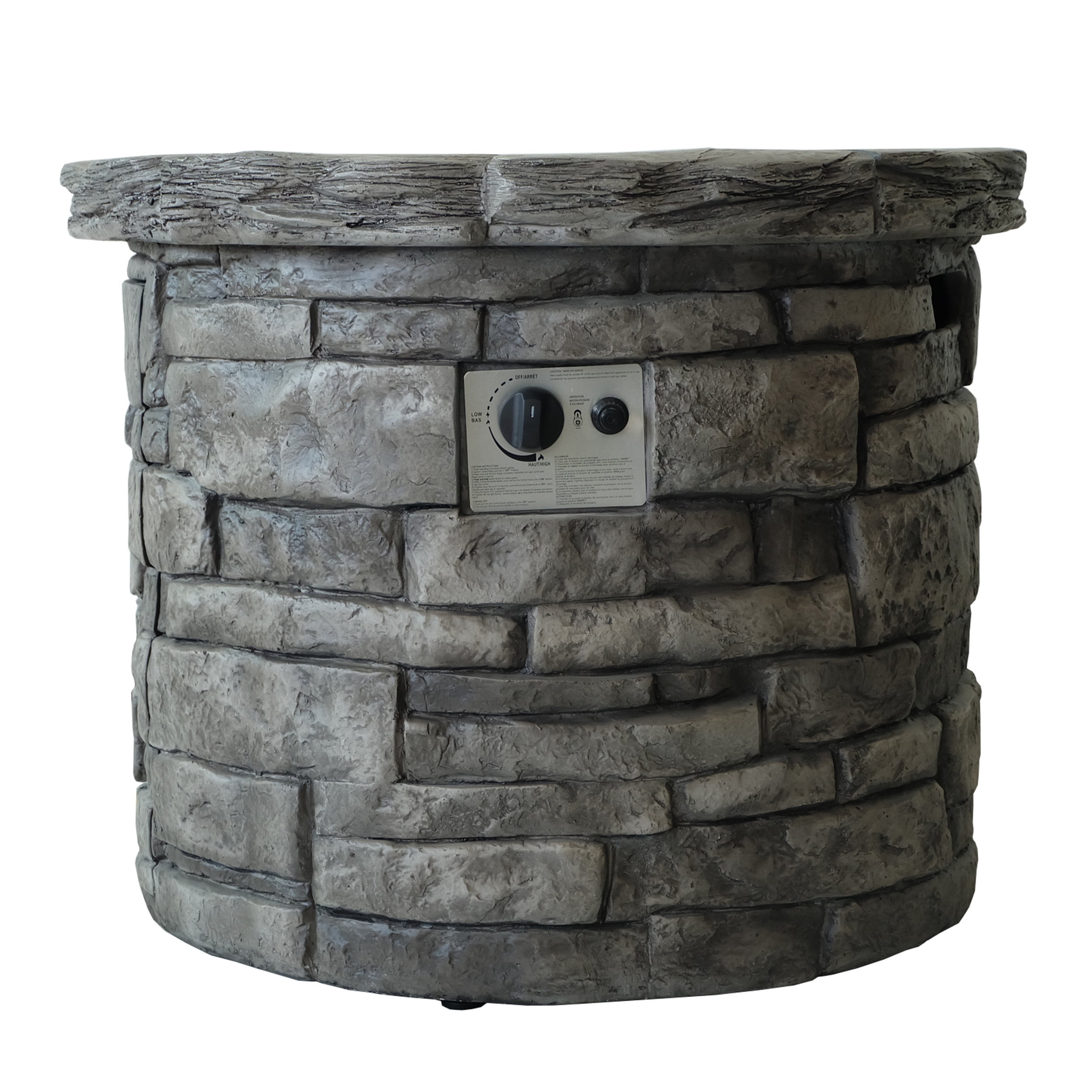 Edmond Outdoor Circular Fire Pit - 40,000 BTU, Grey