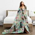thumbnail image 5 of Wijzvio Abrador Retriever Dog Flower Floral Throw Blanket Soft Fuzzy Fleece Blanket For Couch Bed Living Room Decoration 40"X30", 5 of 9
