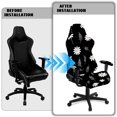 thumbnail image 6 of SCRAWLGOD Daisy Leaf Print Gaming Chair Cover Stretch Breathable Furniture Protector Washable Stain Resistant Gamer Chair Slipcover with Armrest Covers, 6 of 9
