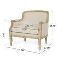 thumbnail image 3 of Noble House Elias Fabric Club Chair, Natural and Beige, 3 of 10
