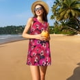 thumbnail image 3 of KLL Orchids Flowers Pattern Womens Summer Dresses 2025,Loose Round Neck Sleeveless Sundresses Tank Dresses with Pockets, 3 of 7