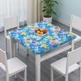 thumbnail image 3 of Pioneer Flower Floral Print Pattern Square Fitted Tablecloth with Elastic Edge,Square Table Cover,Washable Elastic Table Cover for Home Kitchen Party Decor 36"x36", 3 of 6