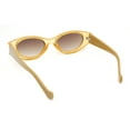 thumbnail image 4 of Womens Jewel Rhinestone Oval Glitter Concave Mid Temple Sunglasses Yellow - Smoke, 4 of 4