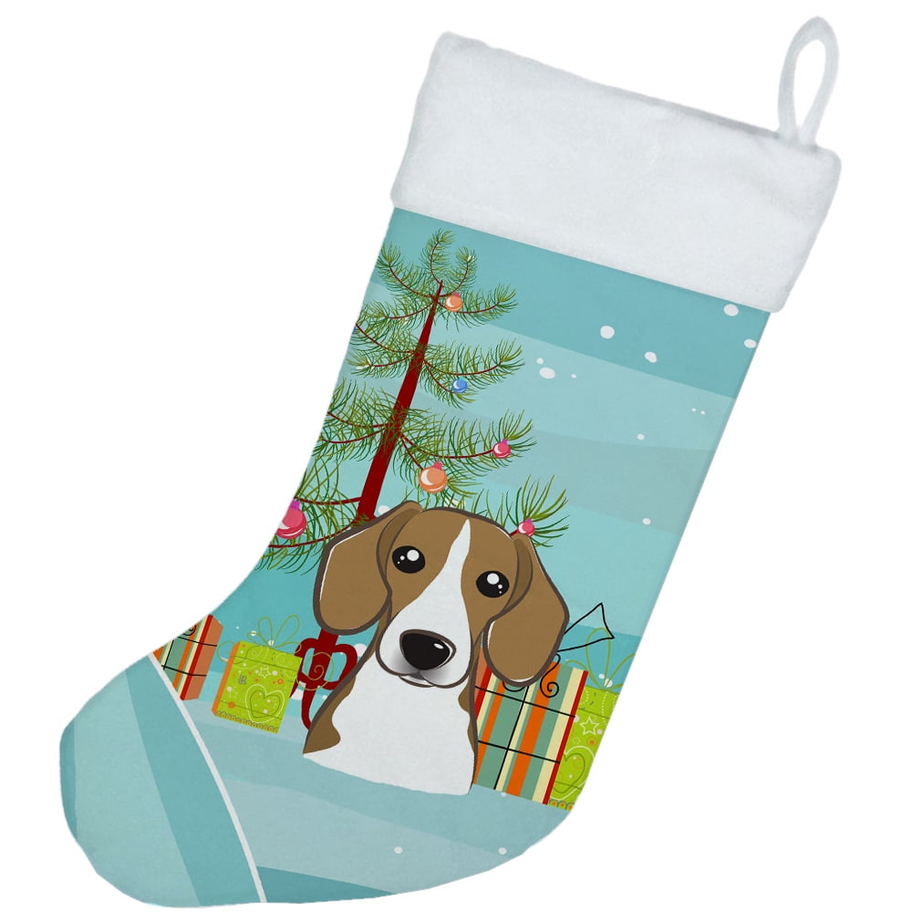 Christmas Tree and Beagle Christmas Stocking