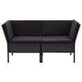 thumbnail image 3 of vidaXL 8 Piece Garden Lounge Set with Cushions Poly Rattan Black, 3 of 5