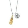 thumbnail image 2 of Delight Jewelry Goldtone Small Tassel Silvertone Script Initial Disc - G - Charm Necklace, 20"+3", 2 of 4