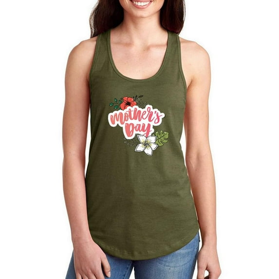 Flowery Mother's Day Racerback Tank Women -Image by Shutterstock, Female Large