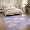 thumbnail image 3 of ODIKA 8'x10' Washable Area Rug Durable, Non-Slip Purple Dreamy Circle Motif Ombre Gradient Watercolor Contemporary for Living Room, Under Sectional, Family, 3 of 7