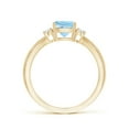 thumbnail image 2 of Angara Natural 0.88 Ct. Aquamarine with Diamond Solitaire Ring in 14K Yellow Gold for Women (Ring Size: 3), 2 of 9
