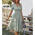 thumbnail image 3 of Vestido Con Lazo Y Borlas Ccdes Rayas Verticales Cintura Alta Para Fiestas De Citas Mujeres, 3 of 6
