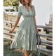 thumbnail image 3 of Vestido con borlas y lazo,Vestido a rayas de verano para mujer, vestido con mangas con volantes, vestido con volantes, rendimiento de primer nivel, 3 of 6