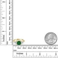 thumbnail image 3 of Gem Stone King 18K Yellow Gold Plated Silver Green Nano Emerald and Lab Grown Diamond Engagement Ring for Women | 1.39 Cttw | Cushion 7MM | Gemstone May Birthstone | Size 7, 3 of 3