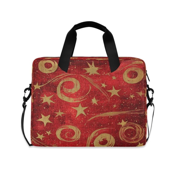 16" Laptop Tote Bag Laptop Sleeve Case Computer Briefcase for Work & Travel Red and Gold Star Swirls