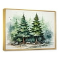 thumbnail image 2 of Designart "Serene Simplicity Minimalist Pine Forest II" Floral Framed Wall Art - Traditional Green Tree Pine Bedroom Framed Canvas Wall Art, 2 of 6