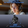 thumbnail image 5 of AOC Wireless Headset with AI Noise Cancelling Microphone for Work, Bluetooth 5.4 & Dongle & Wired Headphones, Lightweight On-Ear Headphones for Mac, Computer, Laptop, Phone, Zoom, Call Center, Black, 5 of 9