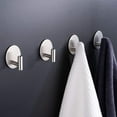 thumbnail image 4 of Ganchos adhesivos de acero inoxidable con diseño de estilo contemporáneo, fijación lisa a la pared para su baño y cocina, ganchos de instalación fáciles de instalar sin taladro para sujetar ropa,, 4 of 6