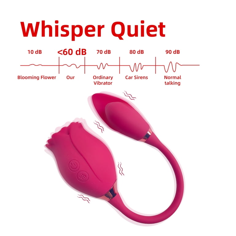 OCTMOM Rose Toys Vibrators for Women, 3 in 1 G-spot Vibrator with Dildo  Vibrating Ball for Partner Play, Red