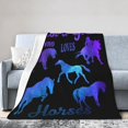 thumbnail image 4 of Horse Throw Blanket Ultra Soft Cozy Plush Just A Girl Who Loves Horses Flannel Fleece Blankets Lightweight Fuzzy Warm Animal Party Blanket All Season Gifts for Boys Girls Bed Couch Sofa 50"x40", 4 of 6