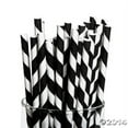thumbnail image 2 of Black Paper Striped Straws (24Pc) - Party Supplies - 24 Pieces, 2 of 2