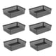 thumbnail image 1 of Cesta de bandeja de almacenamiento de plástico/cesta organizadora, 34*25*9,2 cm, juego de 6 (blanco, negro, gris) MFZFUKR CPB-DE-WX08-3, 1 of 5