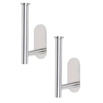 2 PCS Silver Curtain Tiebacks, Adhesive Curtain Holdbacks No Drill Hooks for Drapes, Wall Mounted Metal Curtain Holders, Multi-Purpose Stylish Curtain Hooks