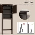 thumbnail image 6 of Aiho Over The Toilet Storage Cabinet Bathroom Shelves Organizer Space Saver Freestanding Restroom Shelf with Doors Anti-Tip Device Adjustable Shelf - Dark Brown, 6 of 7