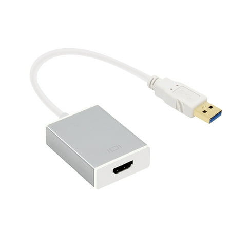 FELTECHELECTR 1Set Silver USB 3.0 to Video Cable Adapter Converter for PC Monitor Connection