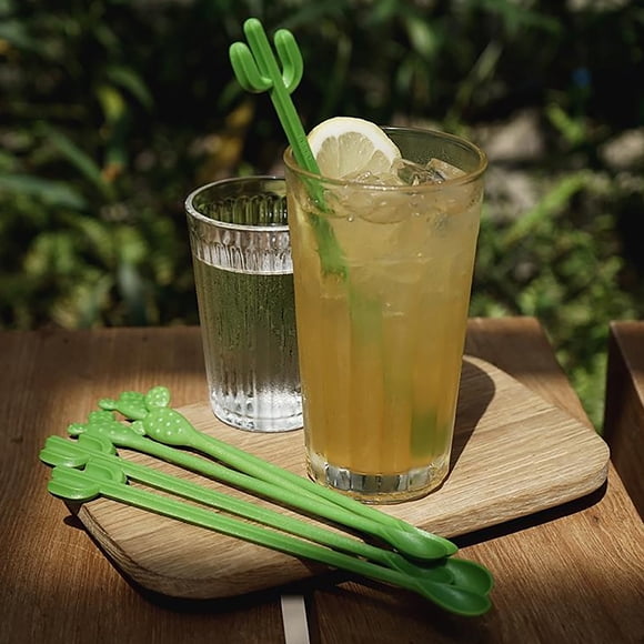 6Pcs Stirring Rods Reusable Cactus Shape Plastic Drink Stirrers Wedding Birthday Cocktail Party Supplies for Dining Room